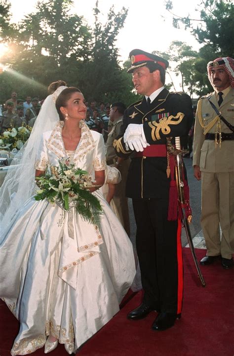 queen rania wedding dresses